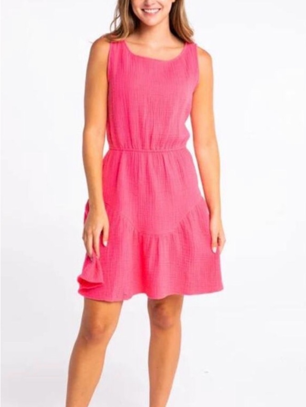 New Sedge Capri Sleeveless Cotton Soft Comfy Pink Summer Dress